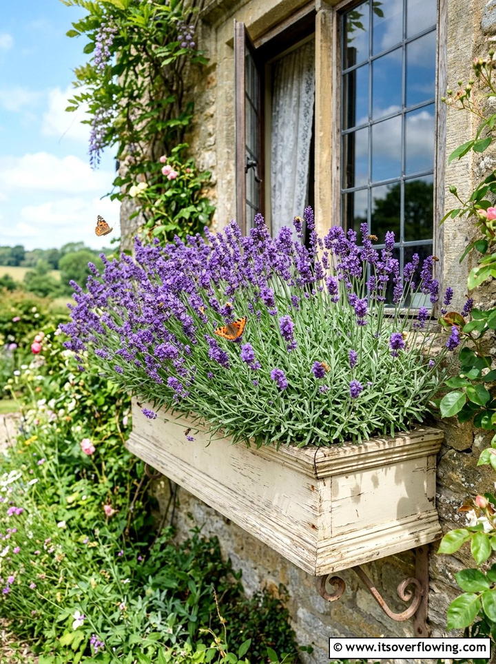 Lavender Window Box - 25 garden ideas with window boxes