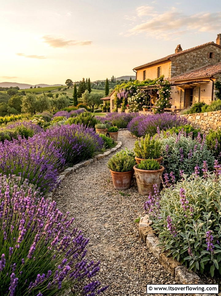 Lavender and sage garden - 25 garden design ideas with color themes