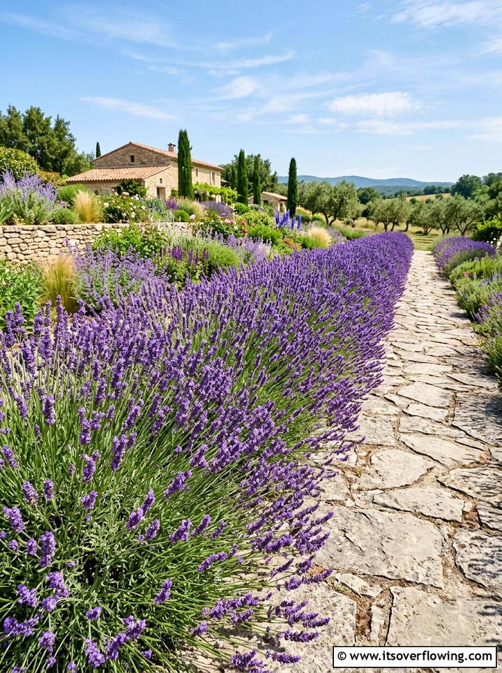 Lavender border garden - 25 small garden ideas for full sun