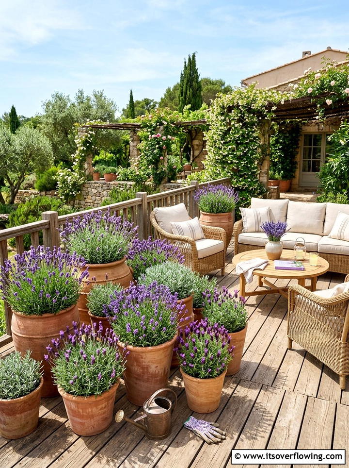 Lavender container garden - 25 garden ideas with lavender