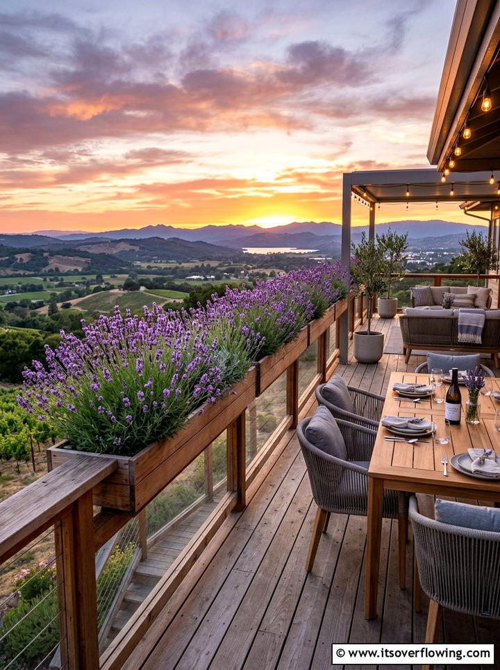 Lavender deck planter - 25 garden ideas with lavender