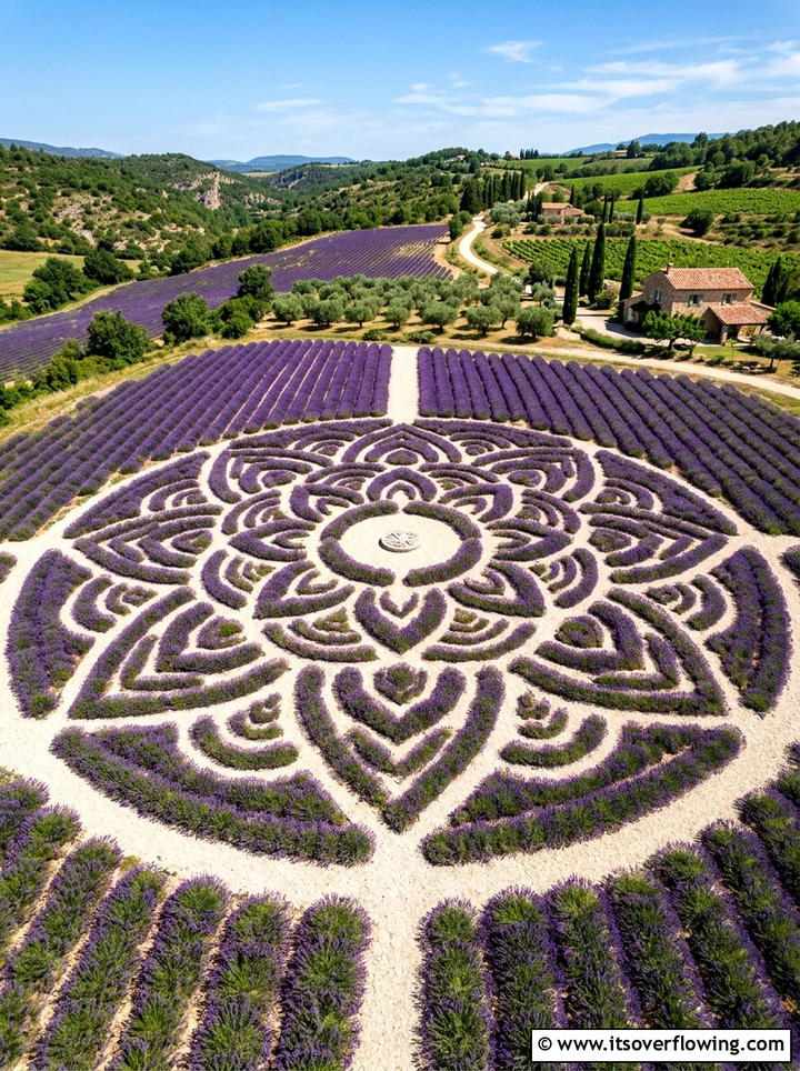 Lavender field mandala - 25 creative garden ideas with mandala gardens