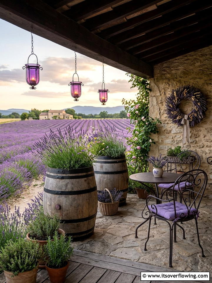 Lavender field porch - 25 front porch ideas with spring decor