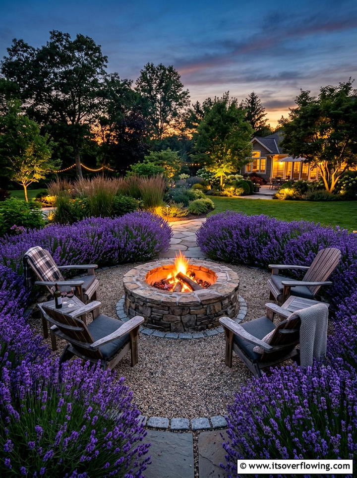 Lavender fire pit landscaping - 25 garden ideas with lavender