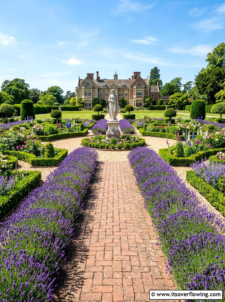 Lavender formal garden path - 25 garden ideas with lavender