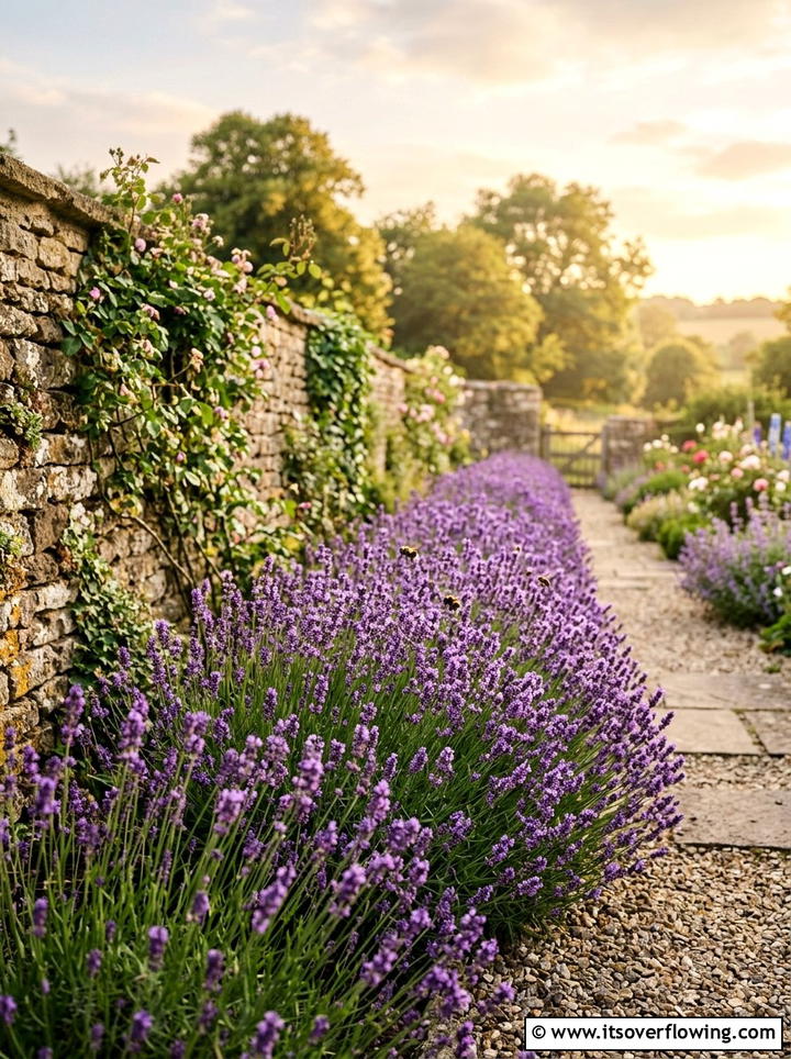 Lavender garden border - 25 garden ideas for traditional homes