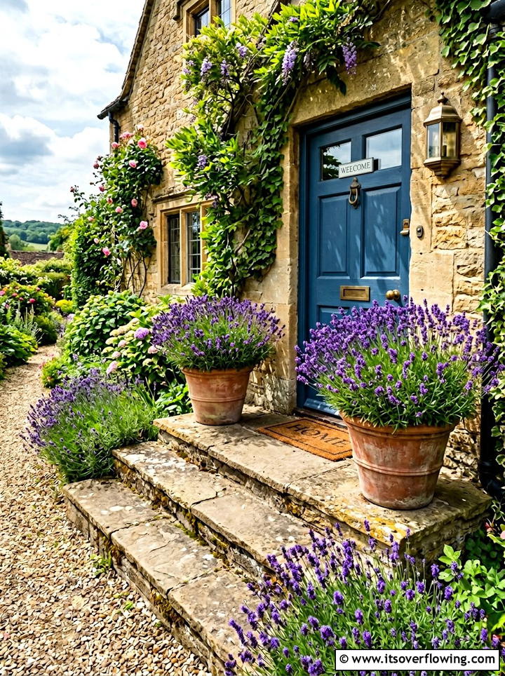 Lavender plants for front door - 25 front porch decor ideas with greenery