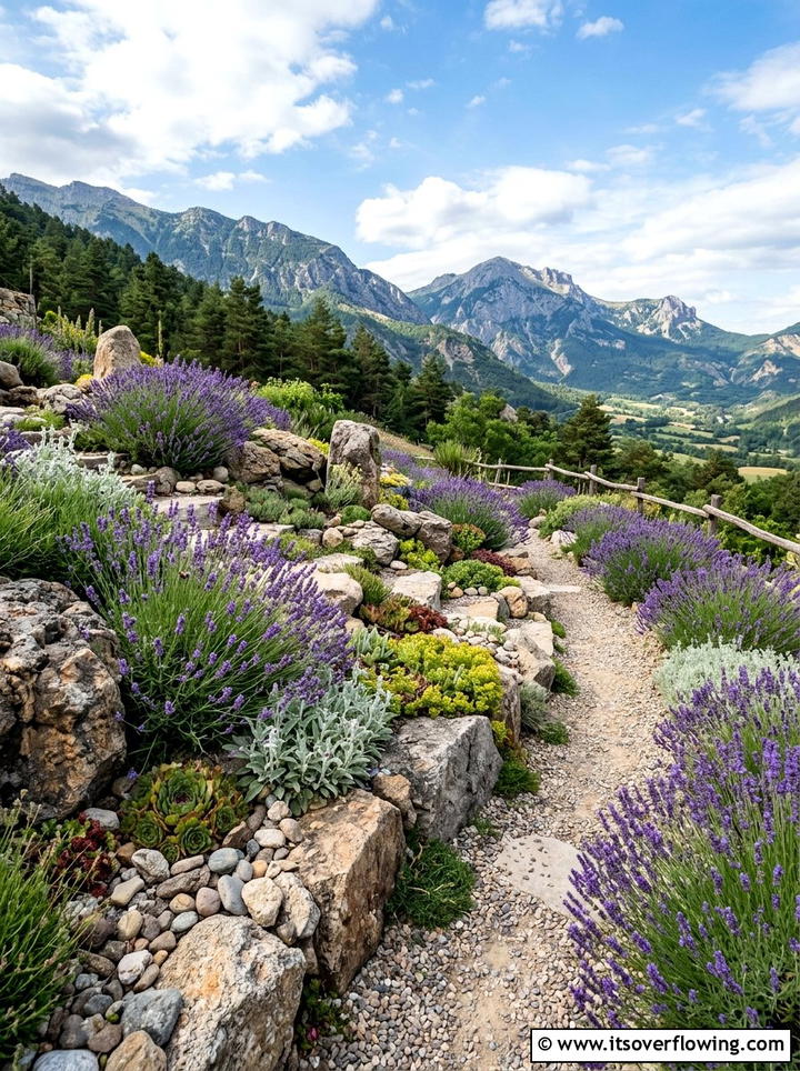 Lavender rock garden - 25 garden ideas with lavender