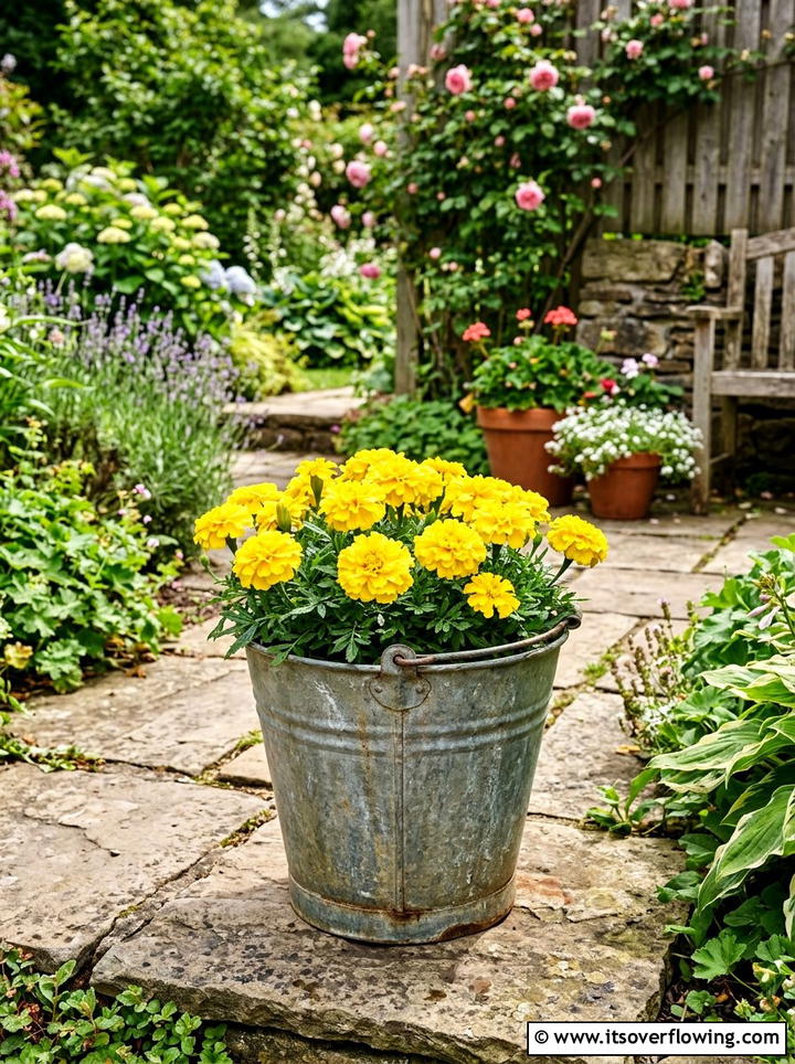 Lawn Mower Garden Planter - 25 recycled garden ideas with old tools