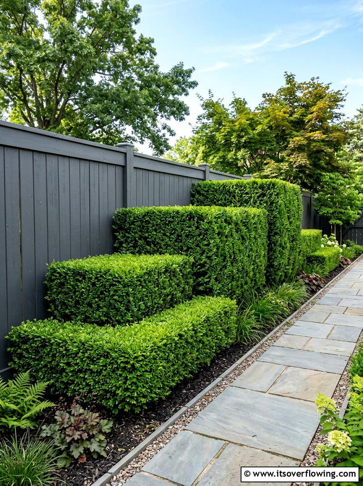 Layered Boxwood Hedges - 25 creative garden ideas with modern landscape lines