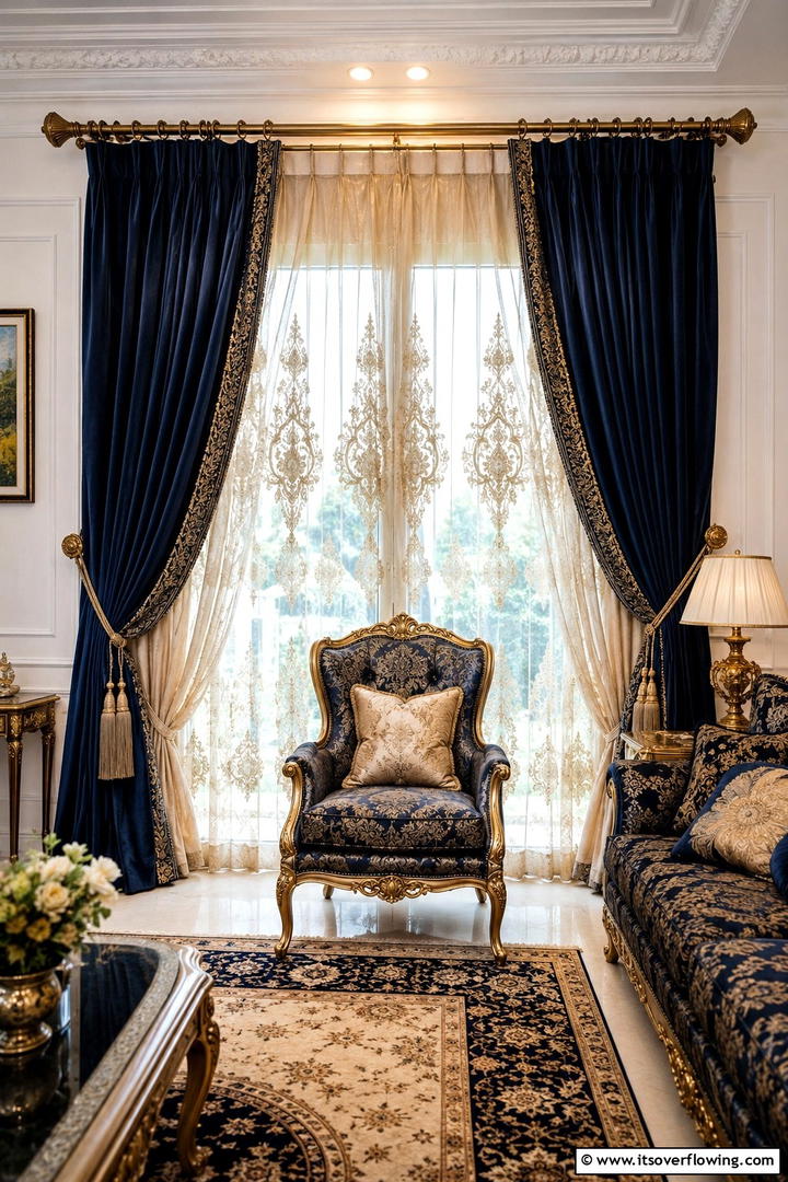 Layered Drapery Designs - 30 Traditional Living Room Ideas for Timeless Elegance