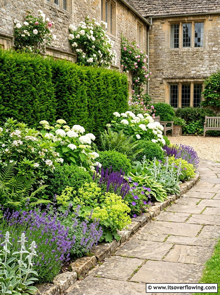 Layered Greenery Border - 25 garden ideas for courtyards
