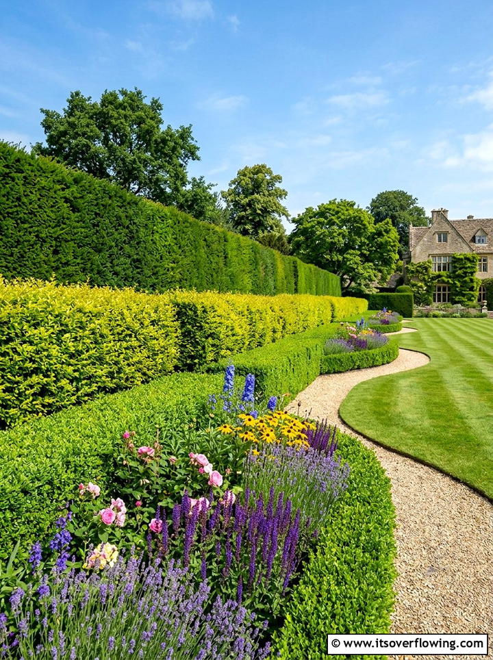 Layered Hedge Landscaping - 25 backyard ideas with hedges