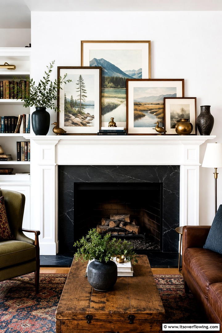 Layered Mantel Display - 30 Spring Mantel Decor Ideas for Fresh Seasonal Style