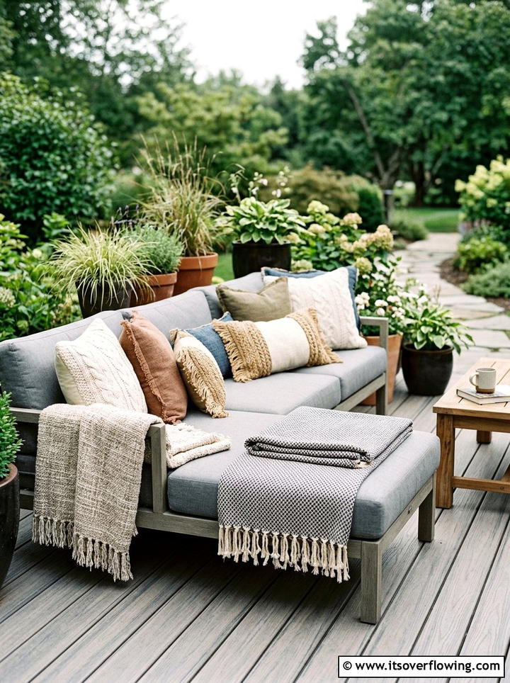 Layered Outdoor Textile - 25 garden ideas for boho style