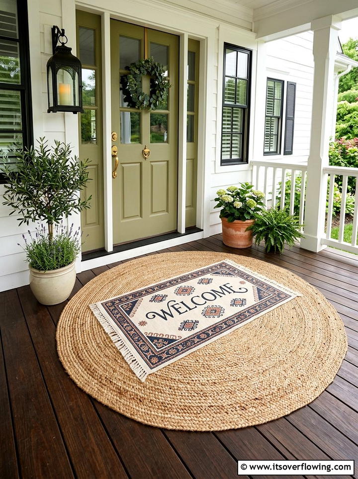 Layered Porch Rugs - 25 front porch ideas