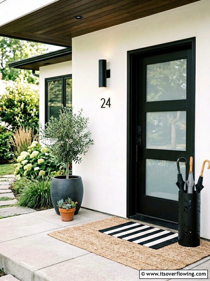 Layered Rugs With Off Center Door - 25 front porch decor ideas with asymmetrical layout