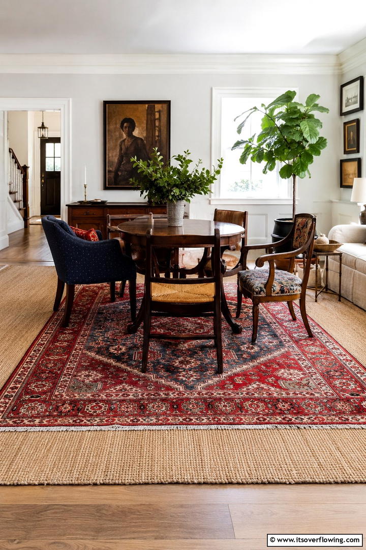 Layered Rugs for Texture - 25 Eclectic Living Room Ideas for a Unique and Vibrant Space
