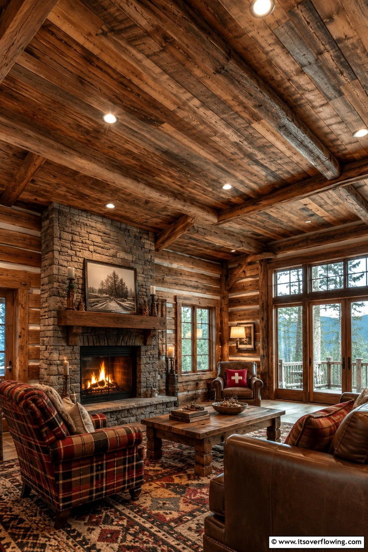 Layered Rustic Texture - 30 Shiplap Ceiling Ideas to Add Farmhouse Charm Anywhere