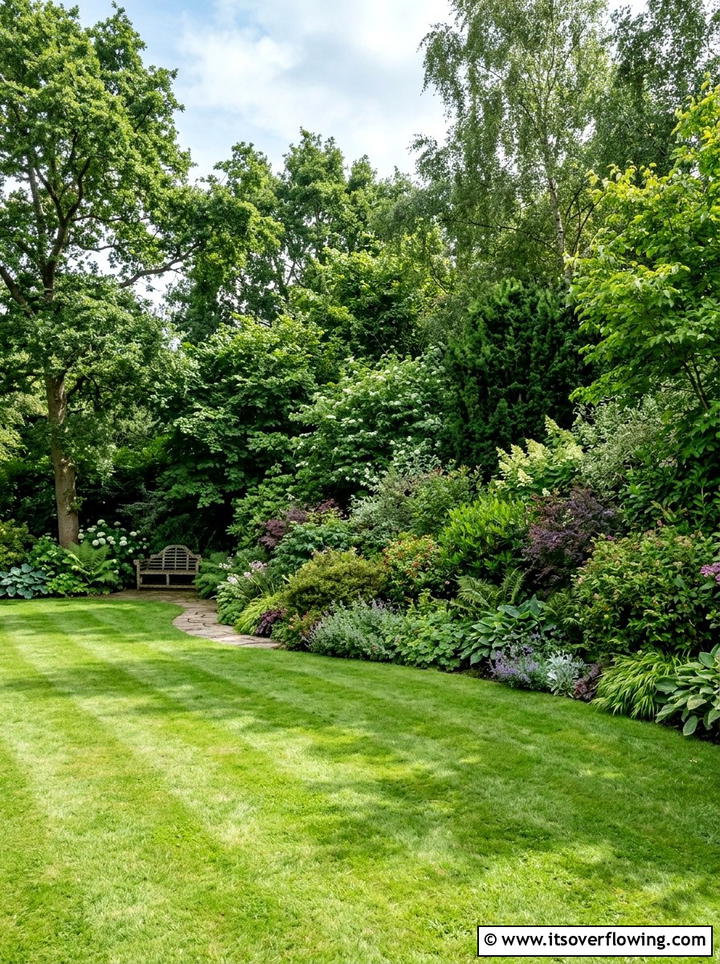 Layered Shrub Garden - 25 backyard ideas for privacy