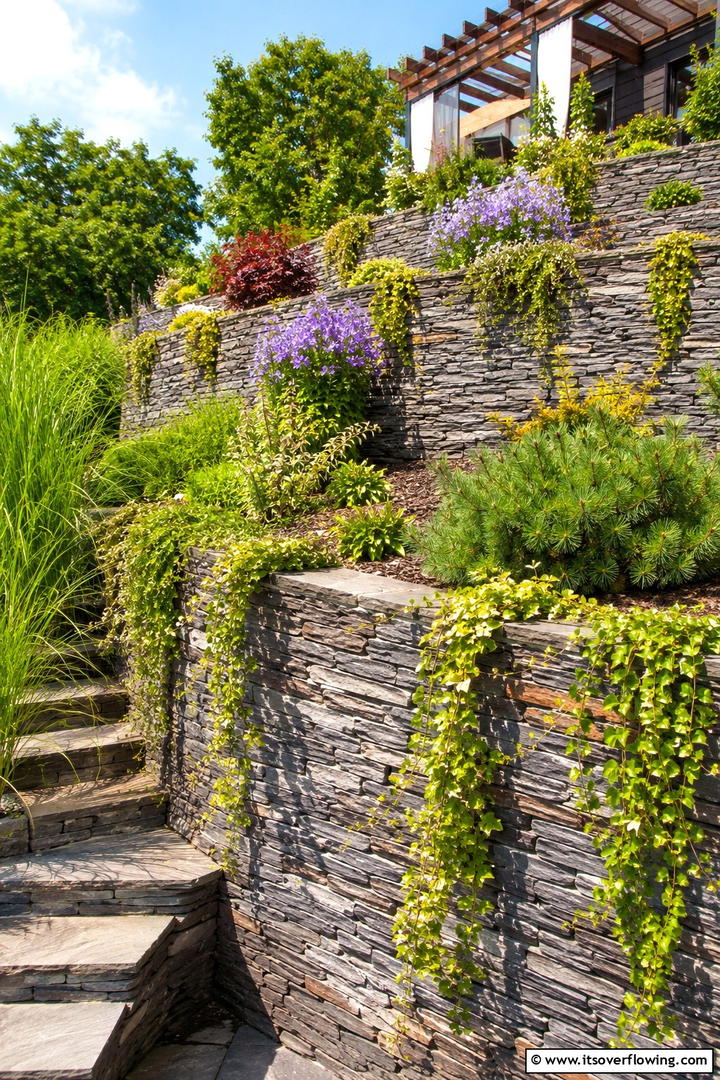 Layered Stone Terracing - 30 Stone Garden Ideas for Natural Outdoor Landscaping Designs