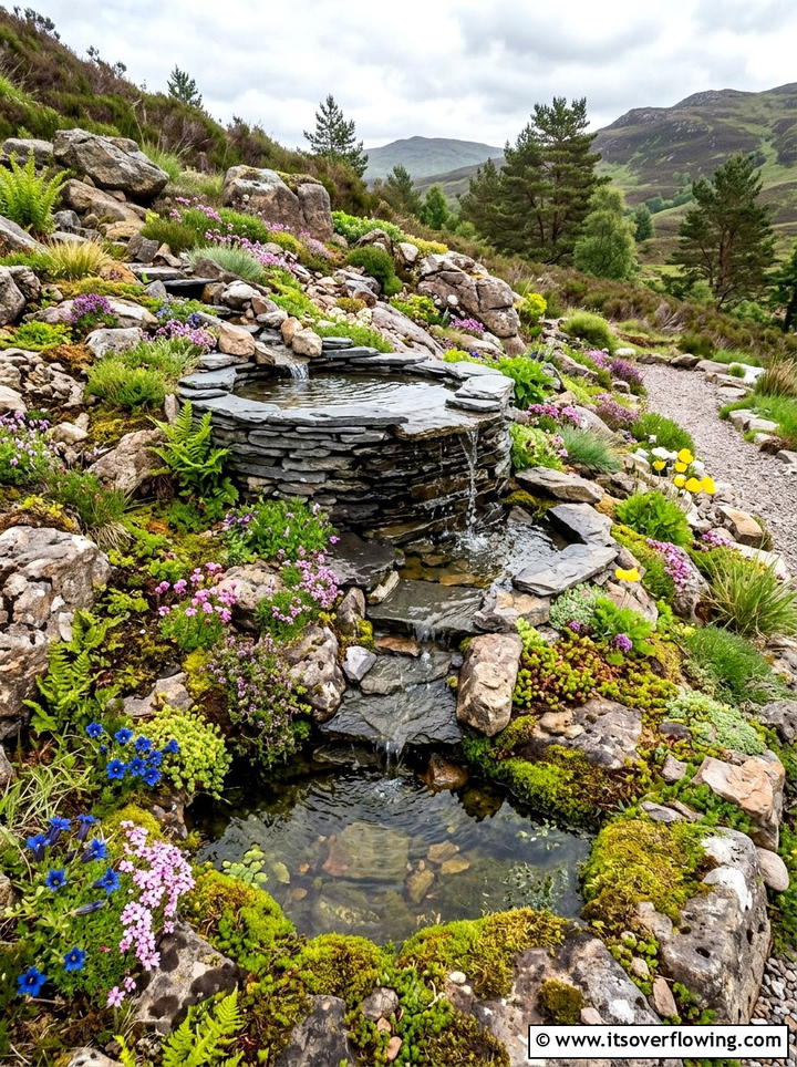 Layered Stone Water Dish - 25 creative garden ideas with water bowls