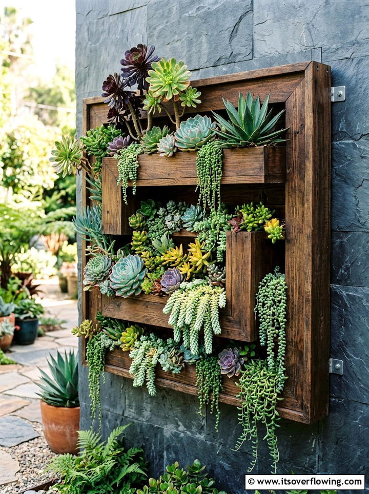 Layered Succulent Frame - 25 garden ideas with succulent frames