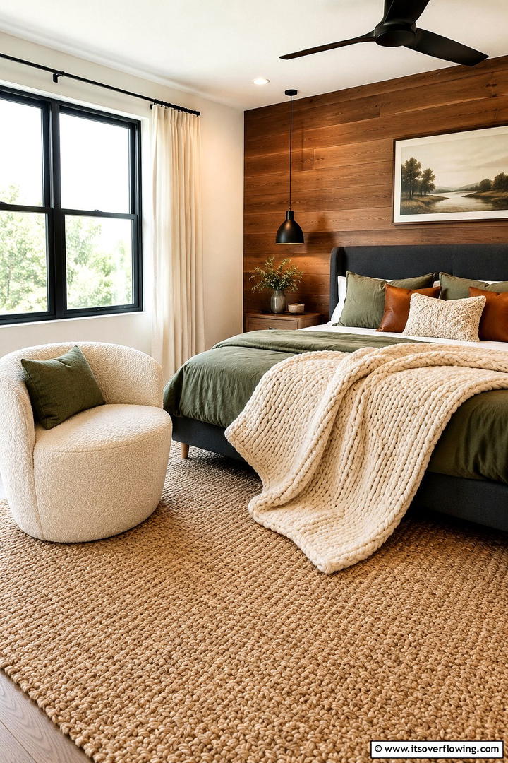 Layered Textural Details - 30 Rustic Bedroom Ideas to Create a Warm and Inviting Space