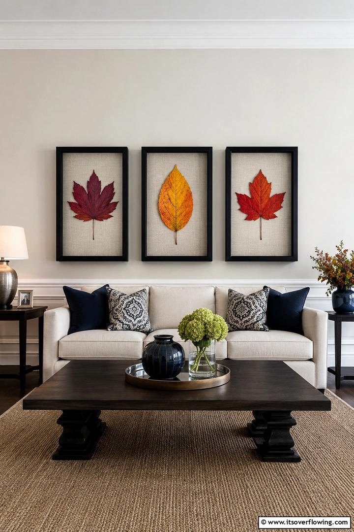Leaf Filled Shadow Boxes - 50 Fall Leaves Decor Ideas to Brighten Autumn Rooms
