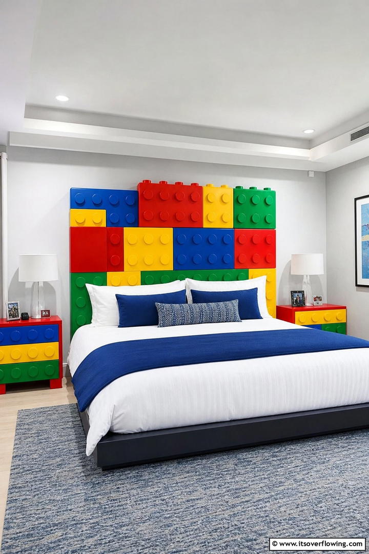 Lego Brick Headboards - 25 Creative Lego Bedroom Ideas for Kids and Adults