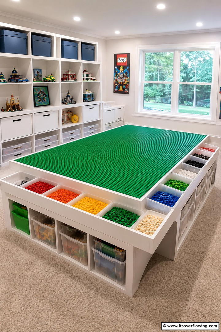 Lego Building Stations - 25 Creative Lego Bedroom Ideas for Kids and Adults
