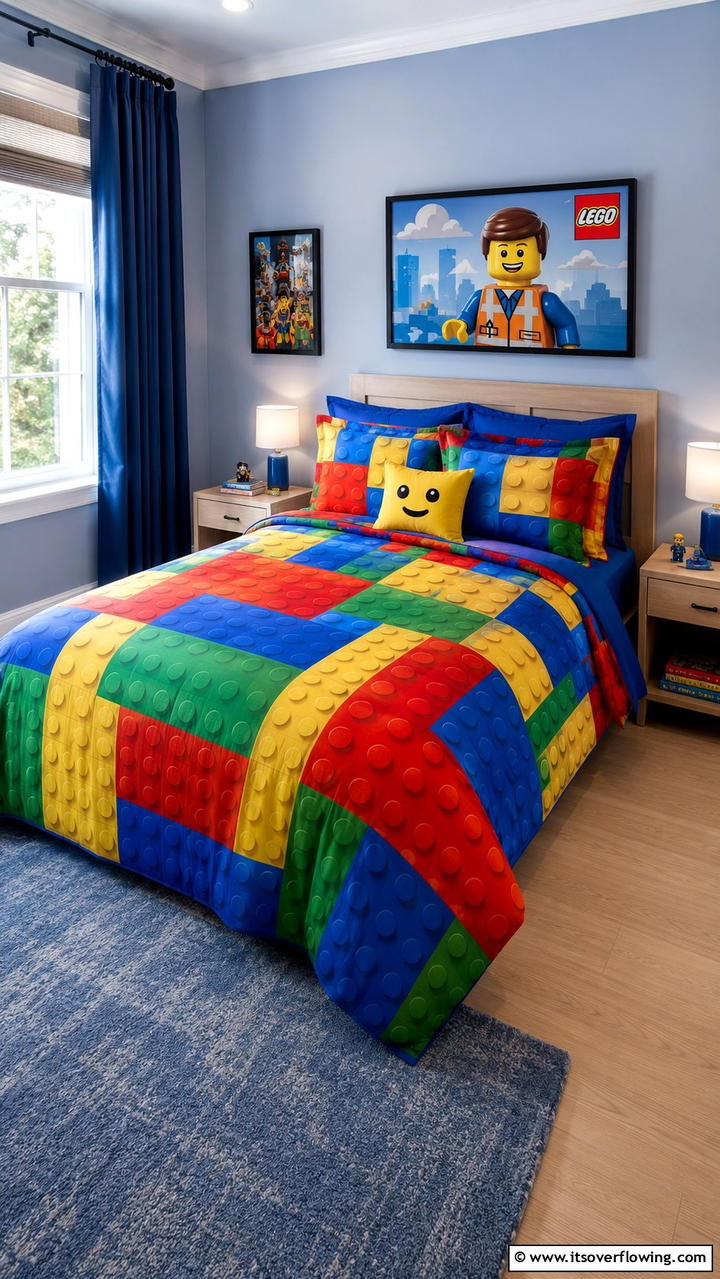 Lego Inspired Bedding Sets - 25 Creative Lego Bedroom Ideas for Kids and Adults
