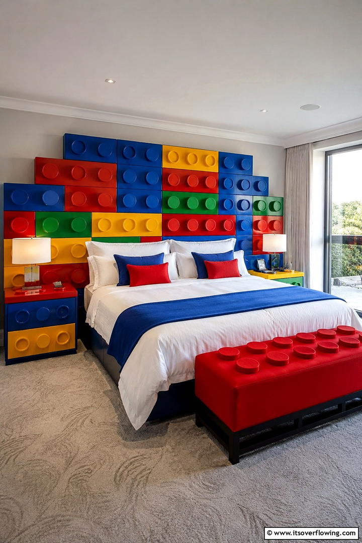 Lego Inspired Closet Doors - 25 Creative Lego Bedroom Ideas for Kids and Adults