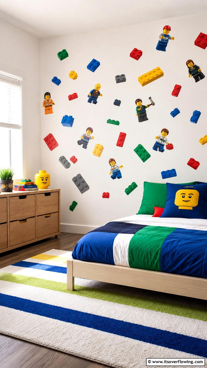 Lego Wall Decals - 25 Creative Lego Bedroom Ideas for Kids and Adults