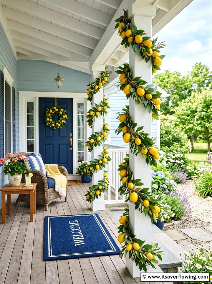 Lemon Garland Front Porch - 25 front porch decor ideas with garlands