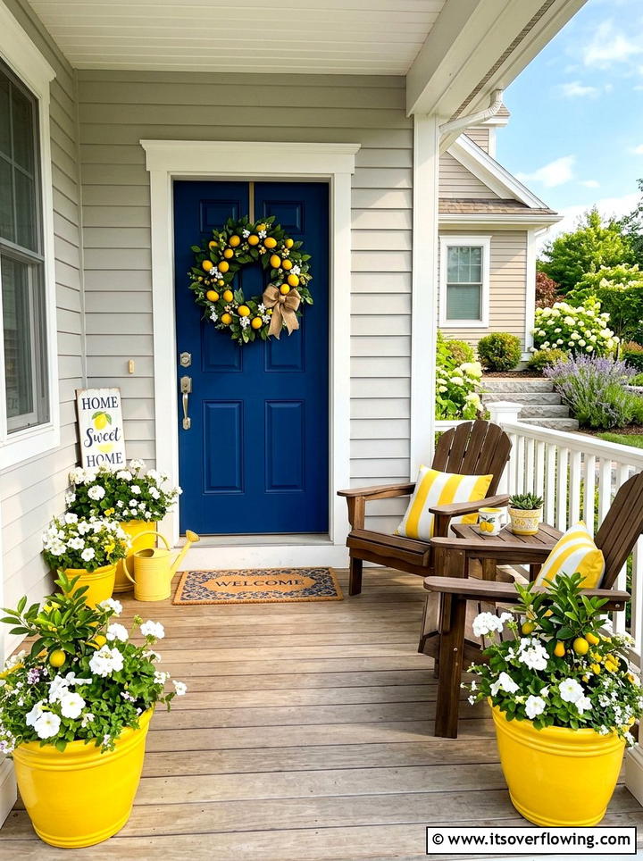Lemon Theme Porch Decor - 25 front porch ideas with summer decor
