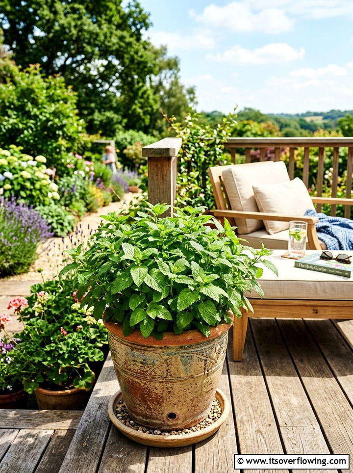 Lemon balm pot - 25 creative garden ideas with sensory planting