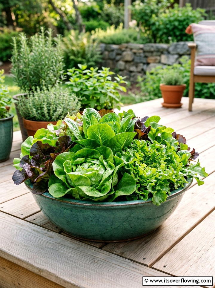 Lettuce salad bowl garden - 25 cheap garden ideas with seeds