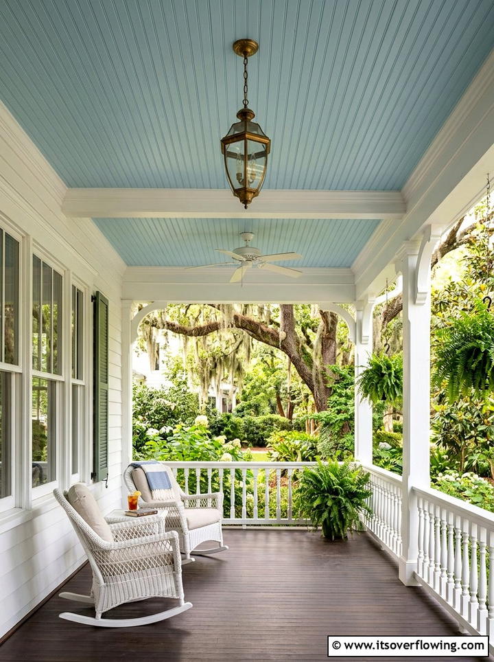 Light Blue Porch Ceiling - 25 front porch ideas for north facing porch