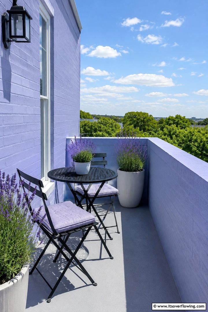 Light Periwinkle Balcony - 30 Pastel Colour Home Design Ideas for a Serene Ambiance