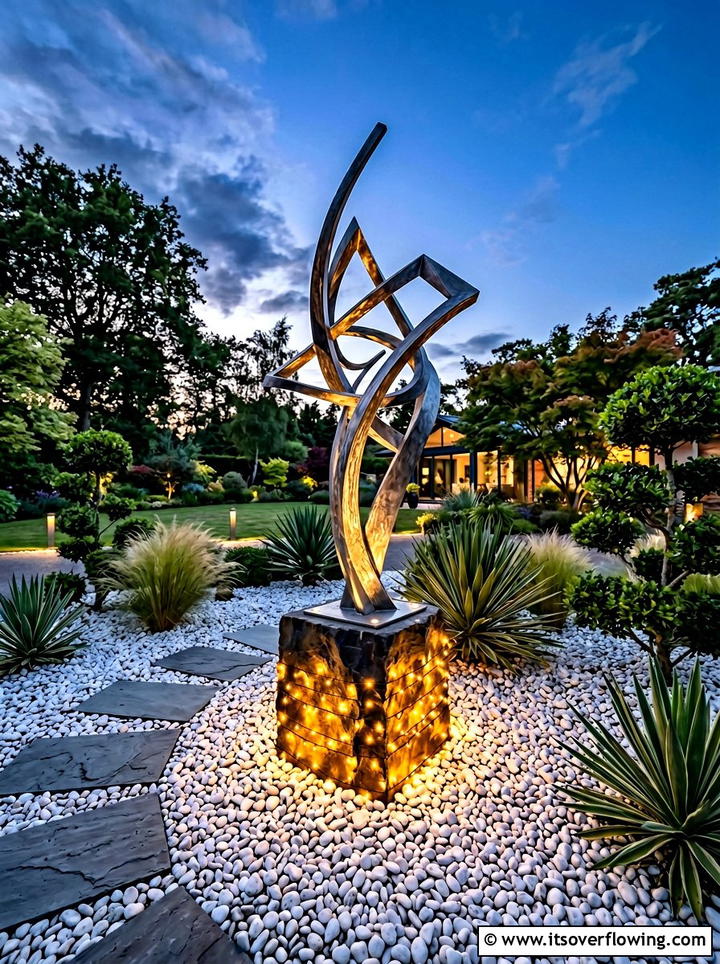 Lighted Garden Sculpture - 25 garden decor ideas with holiday lights