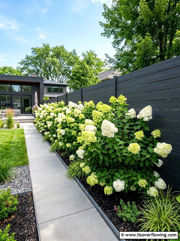 Limelight hydrangea privacy screen - 25 garden ideas with hydrangeas