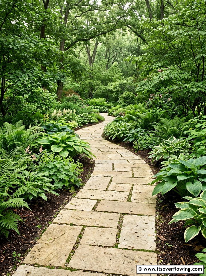 Limestone Garden Path - 25 backyard ideas with pavers
