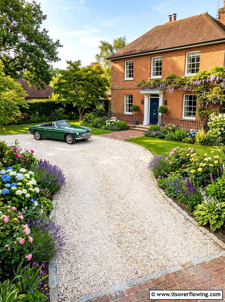 Limestone Gravel Driveway - 25 small garden ideas with gravel