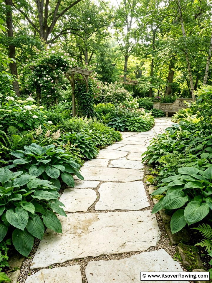 Limestone Path - 25 garden decor ideas with stone accents