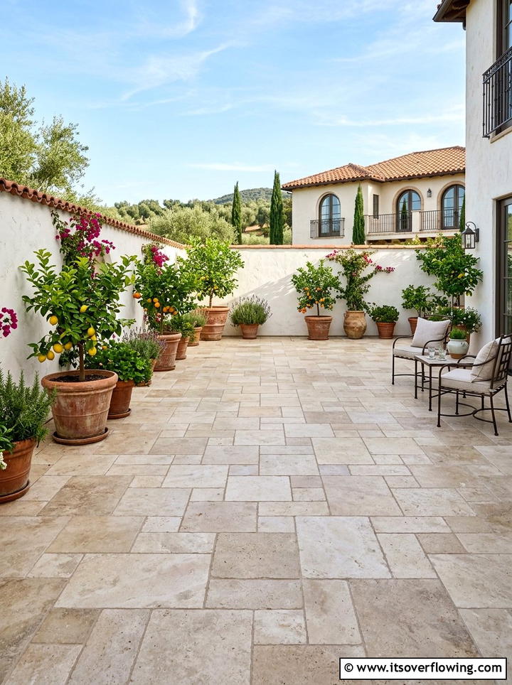 Limestone Paver - 25 backyard ideas with mediterranean style