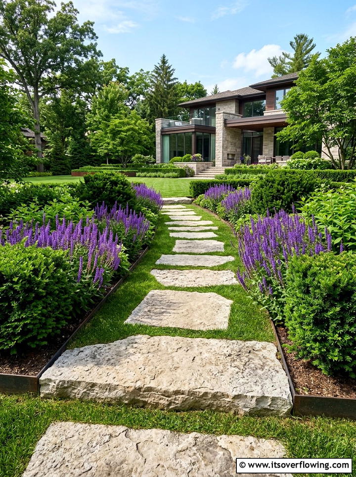 Limestone Stepping Stones - 25 garden ideas with pathways