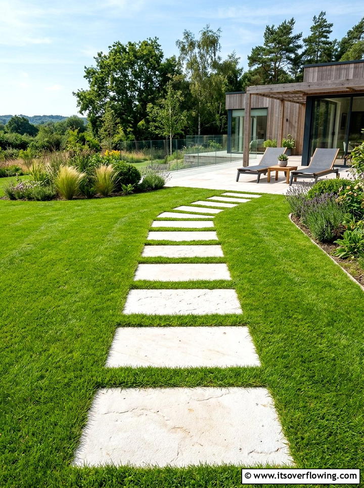 Limestone Stepping Stones - 25 garden decor ideas with neutral tones