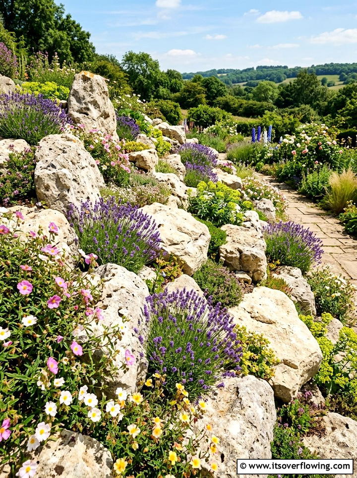 Limestone rockery - 25 garden ideas with rocks