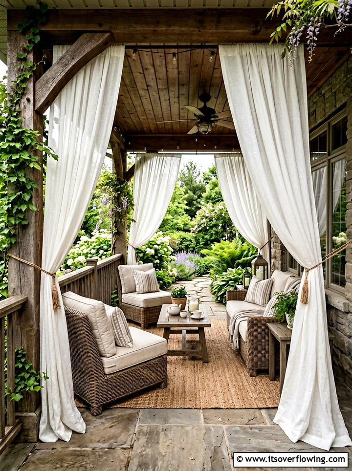 Linen Porch Curtains - 25 front porch decor ideas with neutral tones